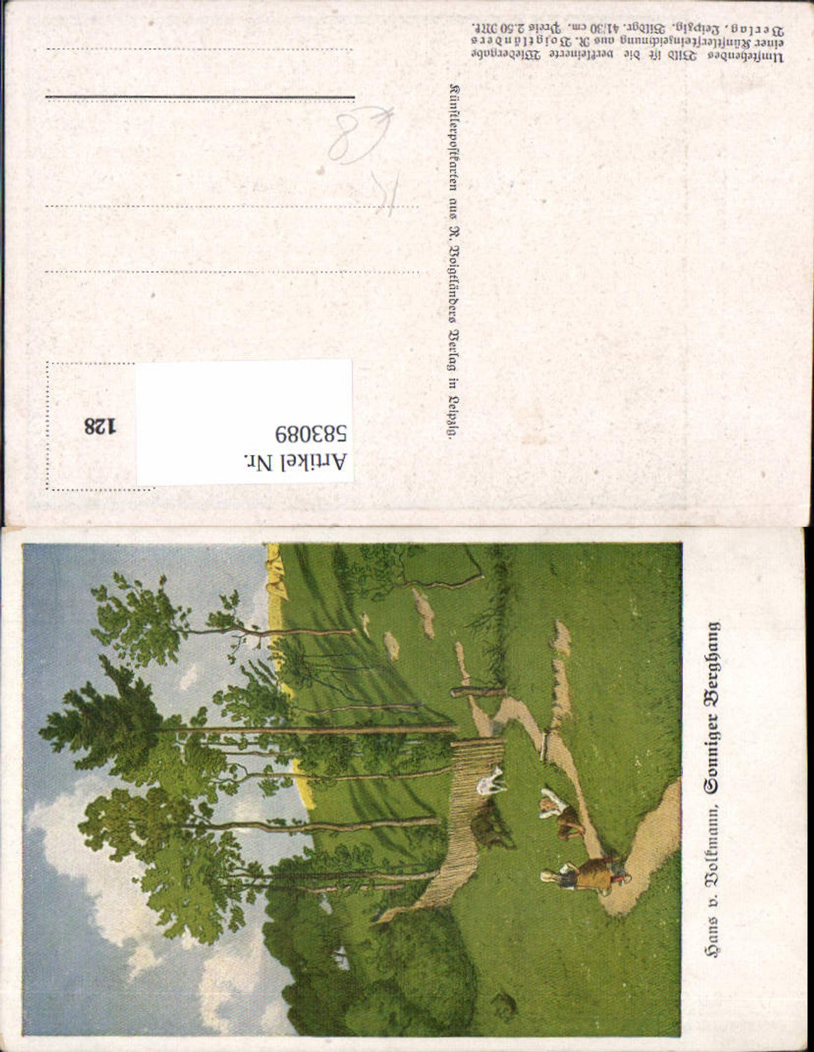 583089,Künstler AK Hans von Volkmann Sonniger Berghang