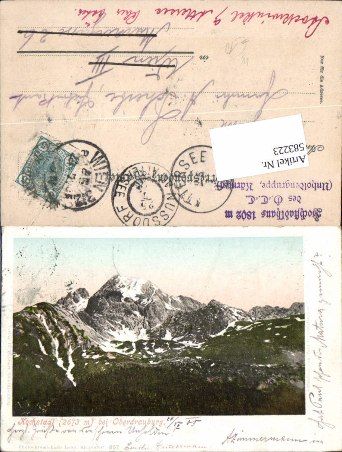 583223, Hochstadl near Oberdrauburg 1905 pub Leon 857