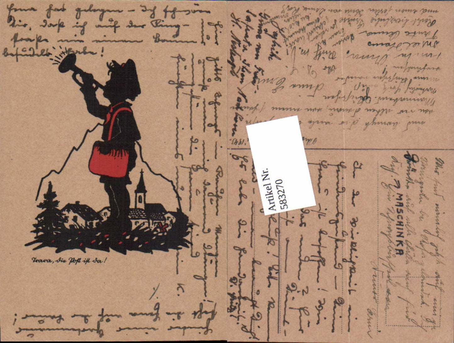 583270,Scherenschnitt Silhouette Trompete Post