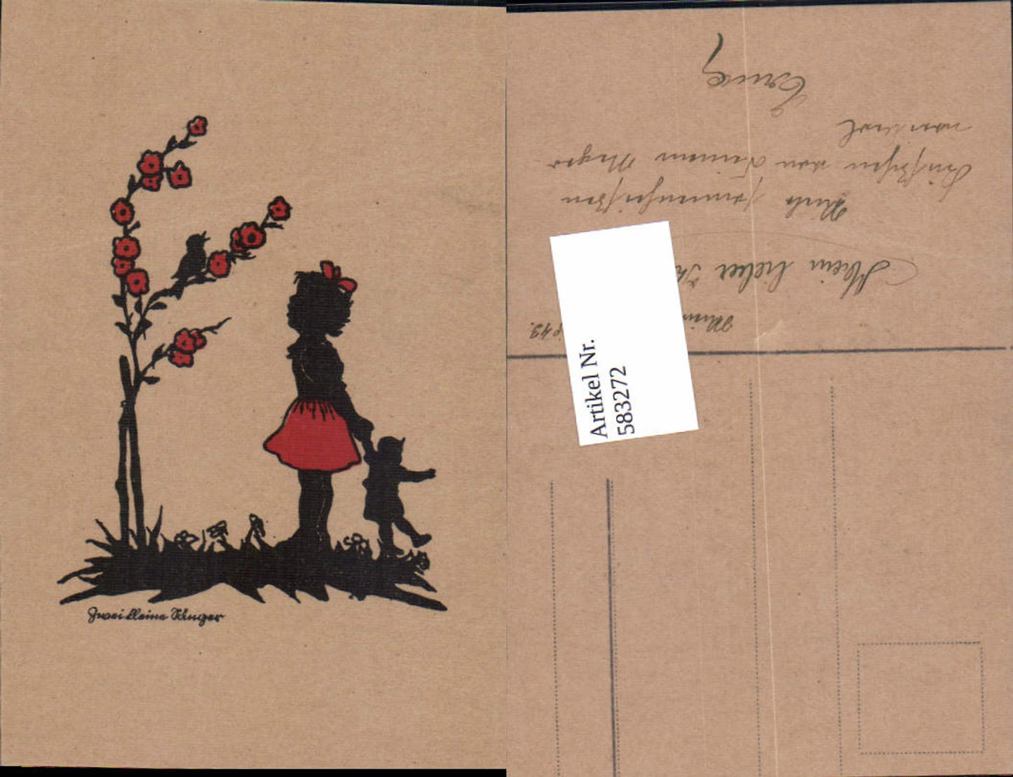 583272,Scherenschnitt Silhouette Mädchen Puppe