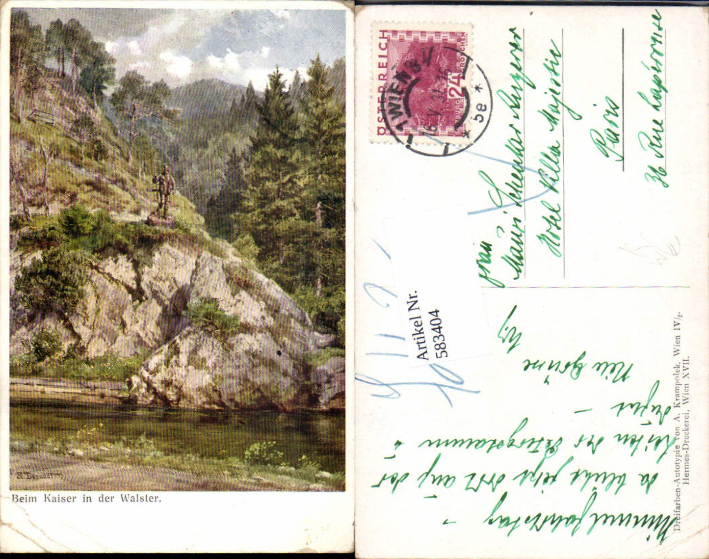 583404,Künstler AK Hugo Darnaut Kaiser Walster Mariazell