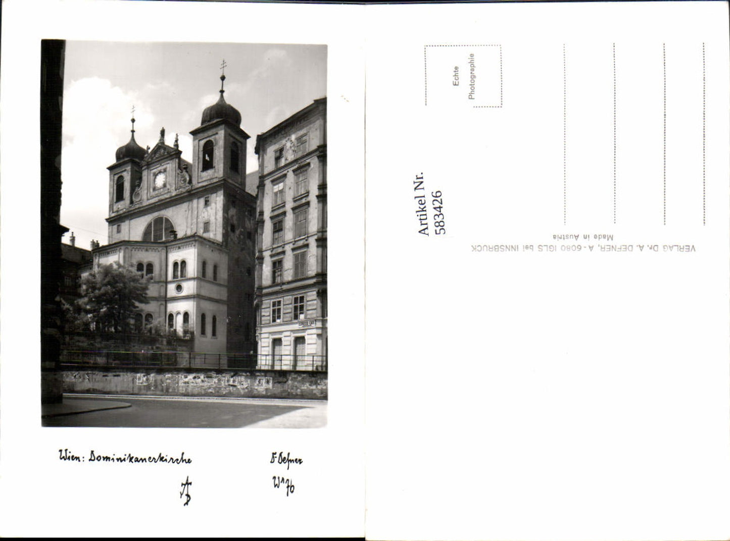 583426,Photographic Art Dr. Defner Wr. 76 Vienna Dominican Church