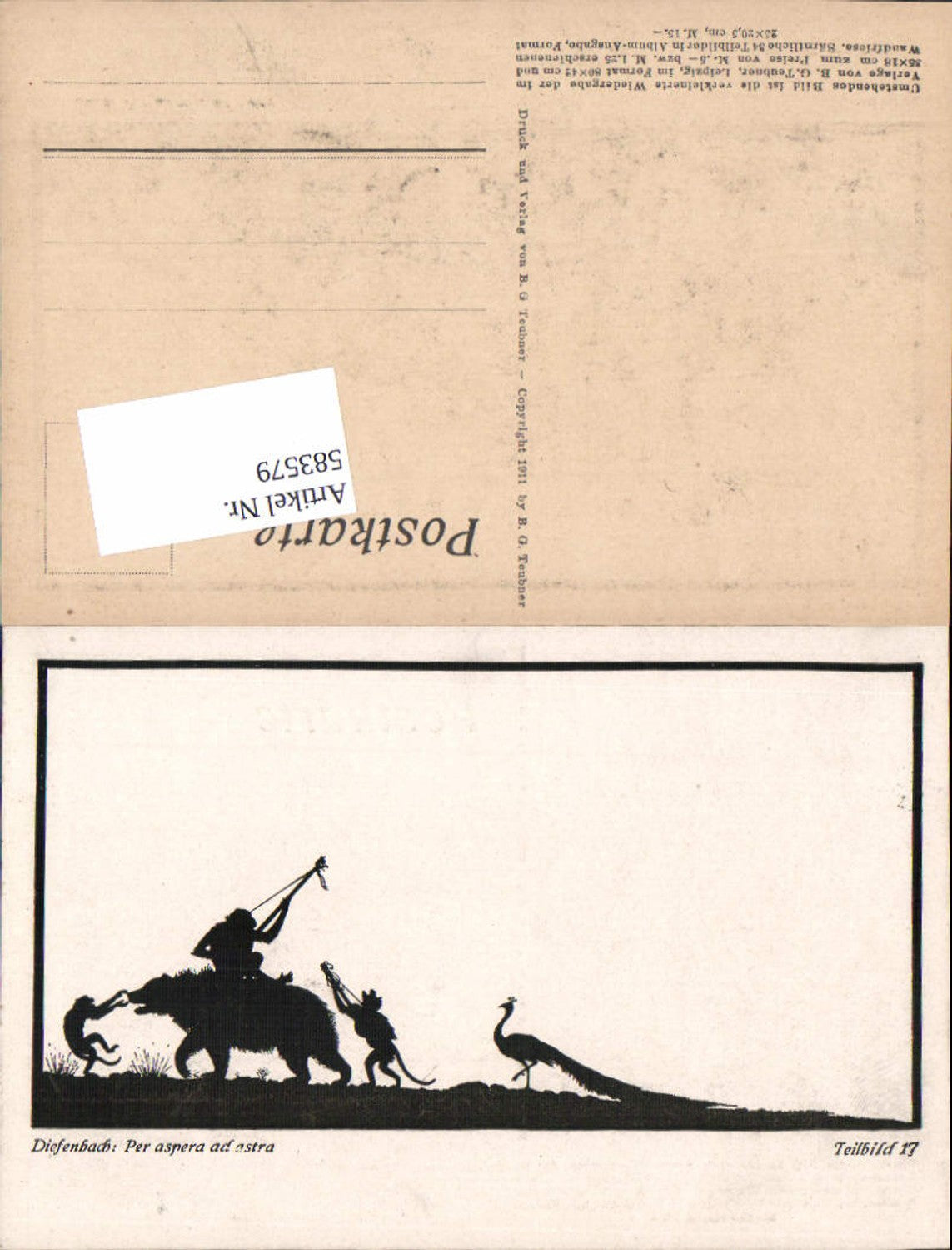 583579,Scherenschnitt Silhouette Diefenbach Per aspera ad astra 17 Bär