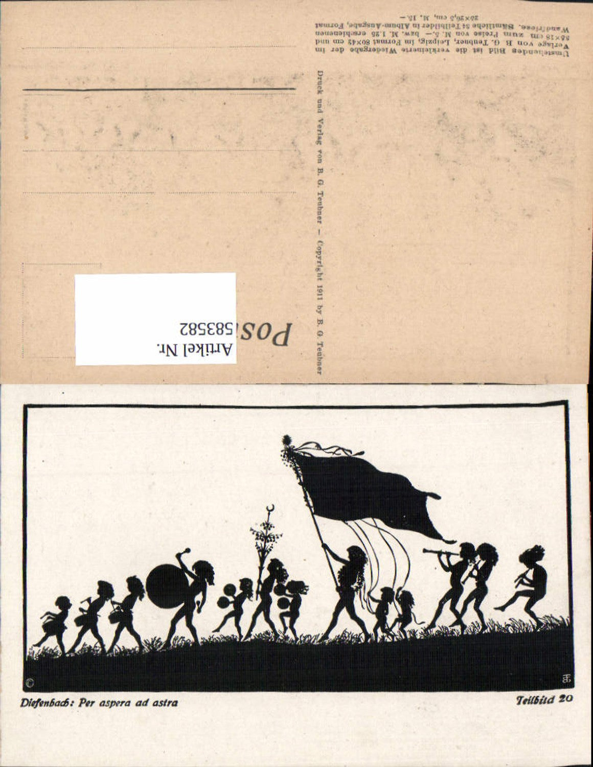 583582,Scherenschnitt Silhouette Diefenbach Per aspera ad astra 20