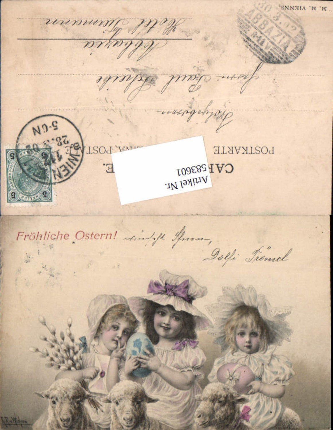 583601,Künstler AK R.R. v. Wichera Munk Vienne Ostern