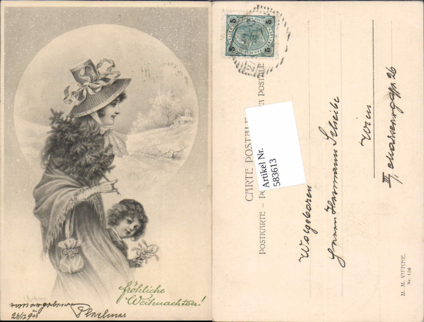 583613,Künstler AK R.R. Wichera Weihnachten pub Munk Vienne 156