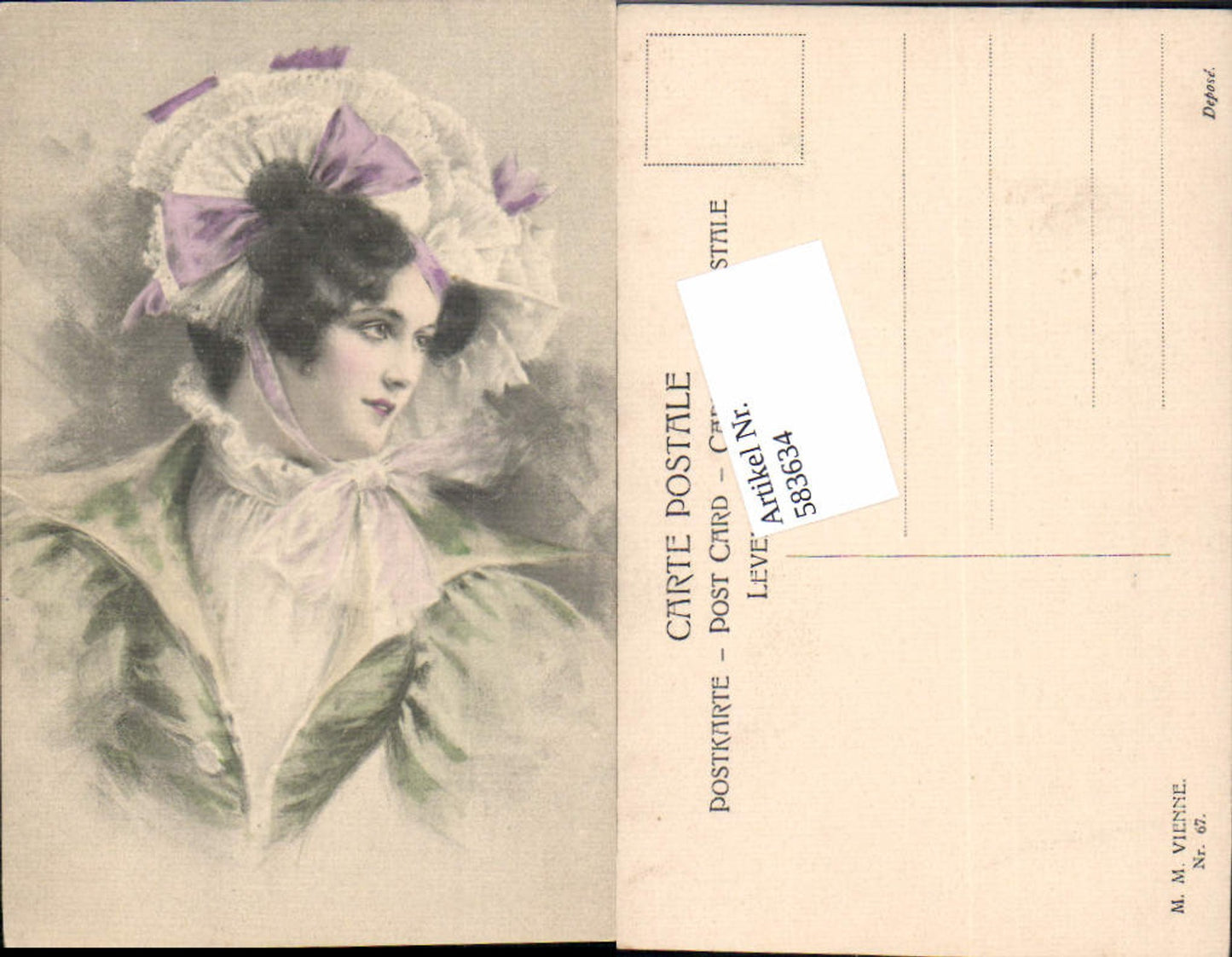 583634,Künstler AK Frau pub Munk Vienne 67