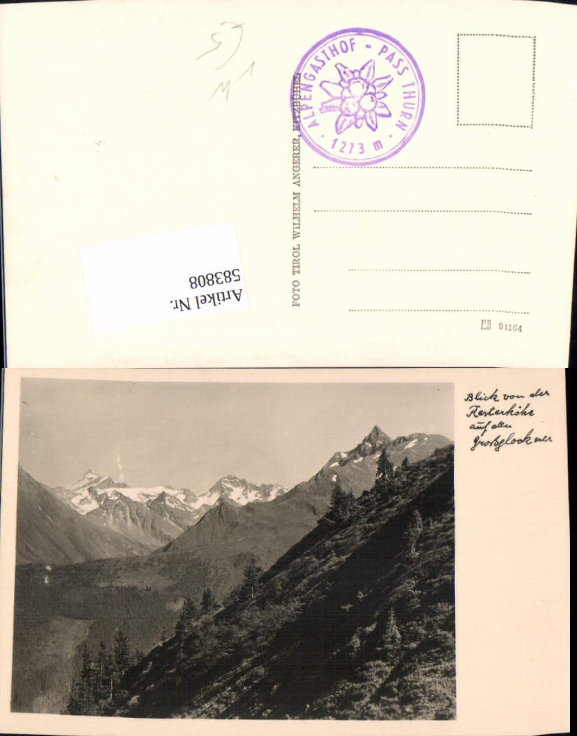 583808,Foto Ak Blick v. d. Resterhöhe b. Mittersill auf den Großglockner pub Wilhelm Angerer