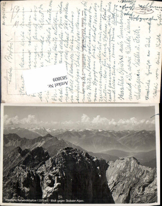 583809, Photo Ak Western Karwendelspitze View towards Stubai Alps Mittenwald