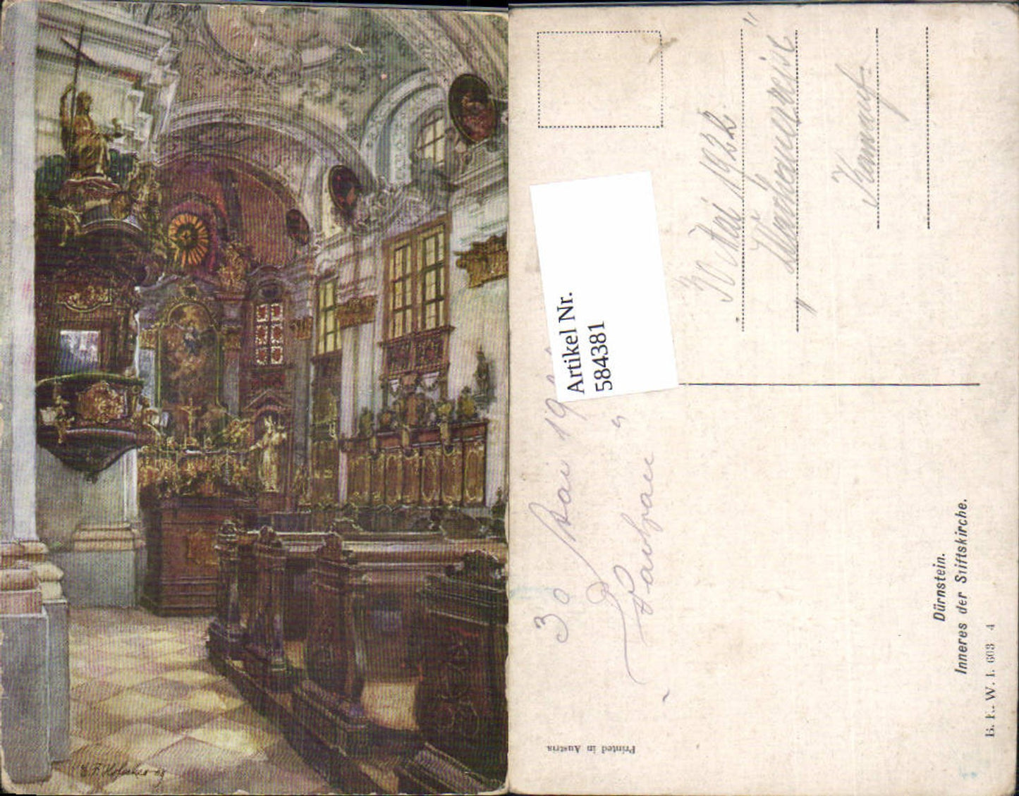 584381,E.F. Hofecker Dürnstein in der Wachau Stiftskirche pub B.K.W.I. 604-4