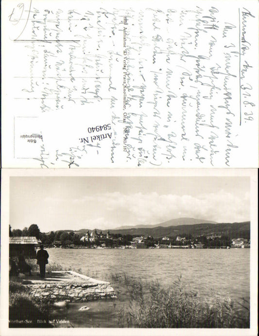 584940,tolle Foto-AK Velden am Wörthersee Blick auf den Ort