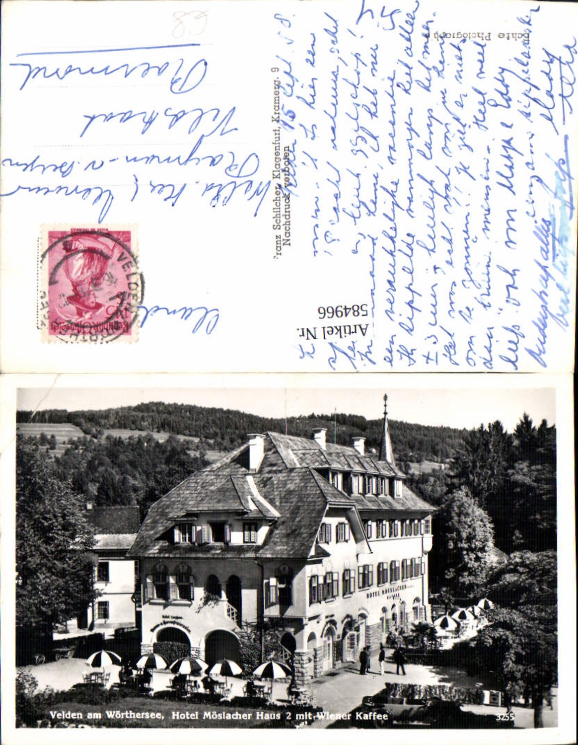 584966,tolle AK Velden am Wörthersee Hotel Möslacher Wiener Kaffee
