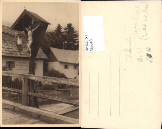 585018, Photo Ak Wayside cross Spittal an der Drau Marterl Shoemaker Hans Prax