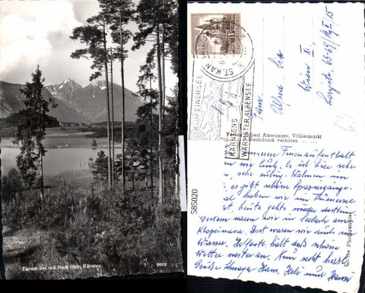 585020,Foto Ak Turner See Turnersee m. Hoch Obir Sankt Kanzian am Klopeiner See