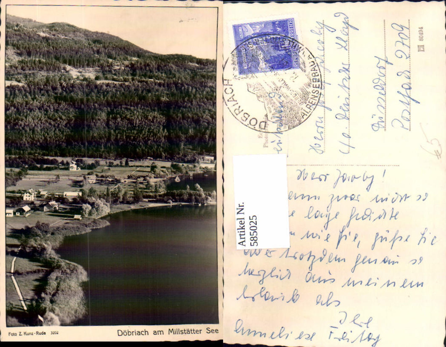 585025,Foto Ak Döbriach a. Millstättersee Radenthein