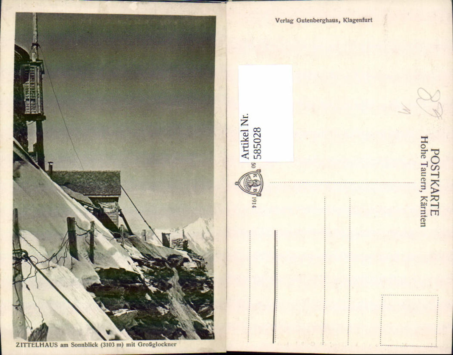 585028,Rauris Zittelhaus a. Sonnblick m. Großglockner Winteransicht