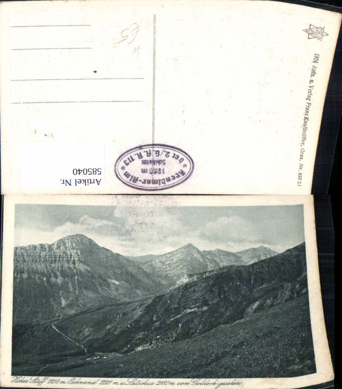 585040,Hoher Staff m. Eckwand u. Latschur v. Goldeck gesehen Spittal an der Drau