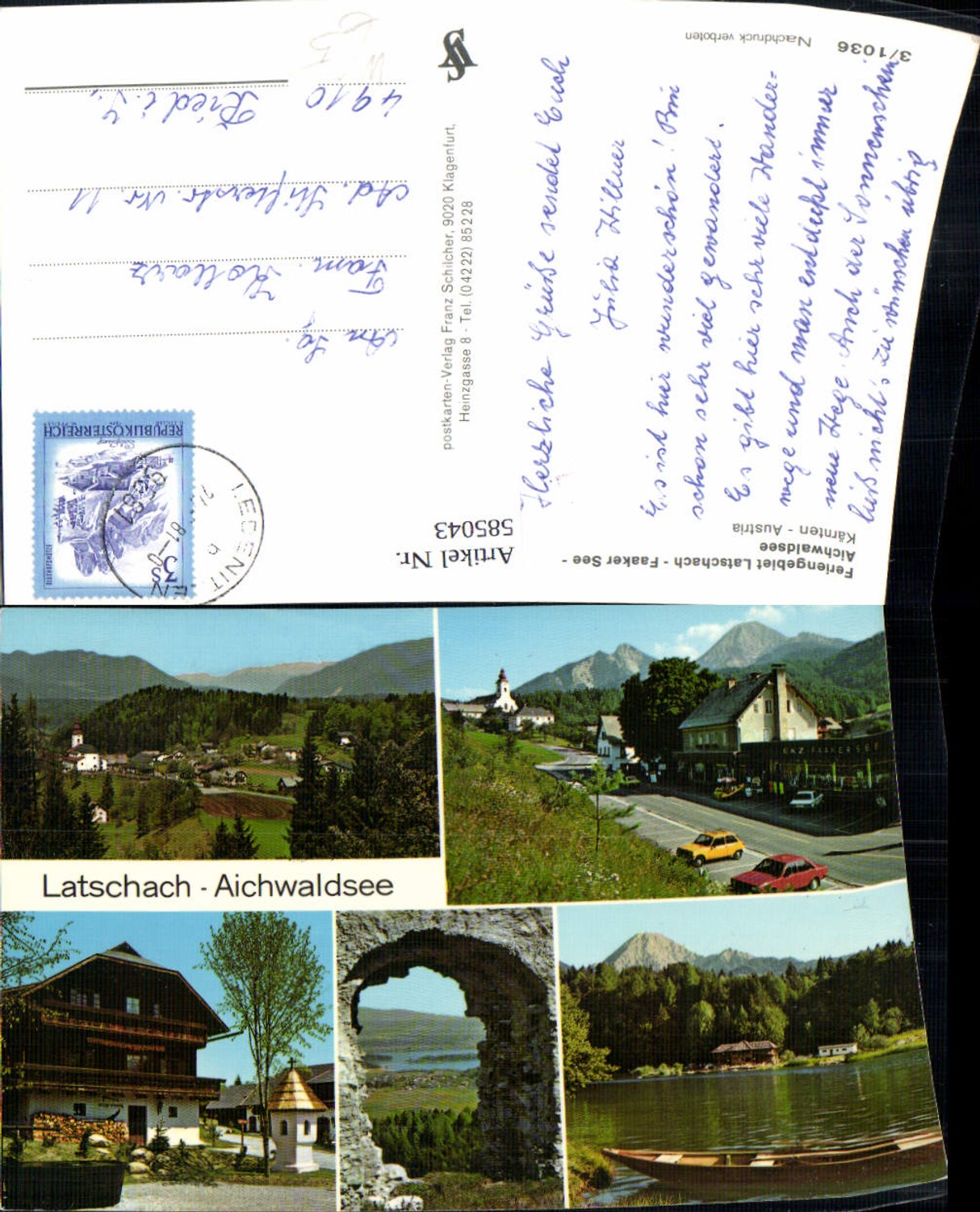 585043,Mehrbild Ak Latschach Faaker See Aichwaldsee Ruderboot Finkenstein am Faaker See