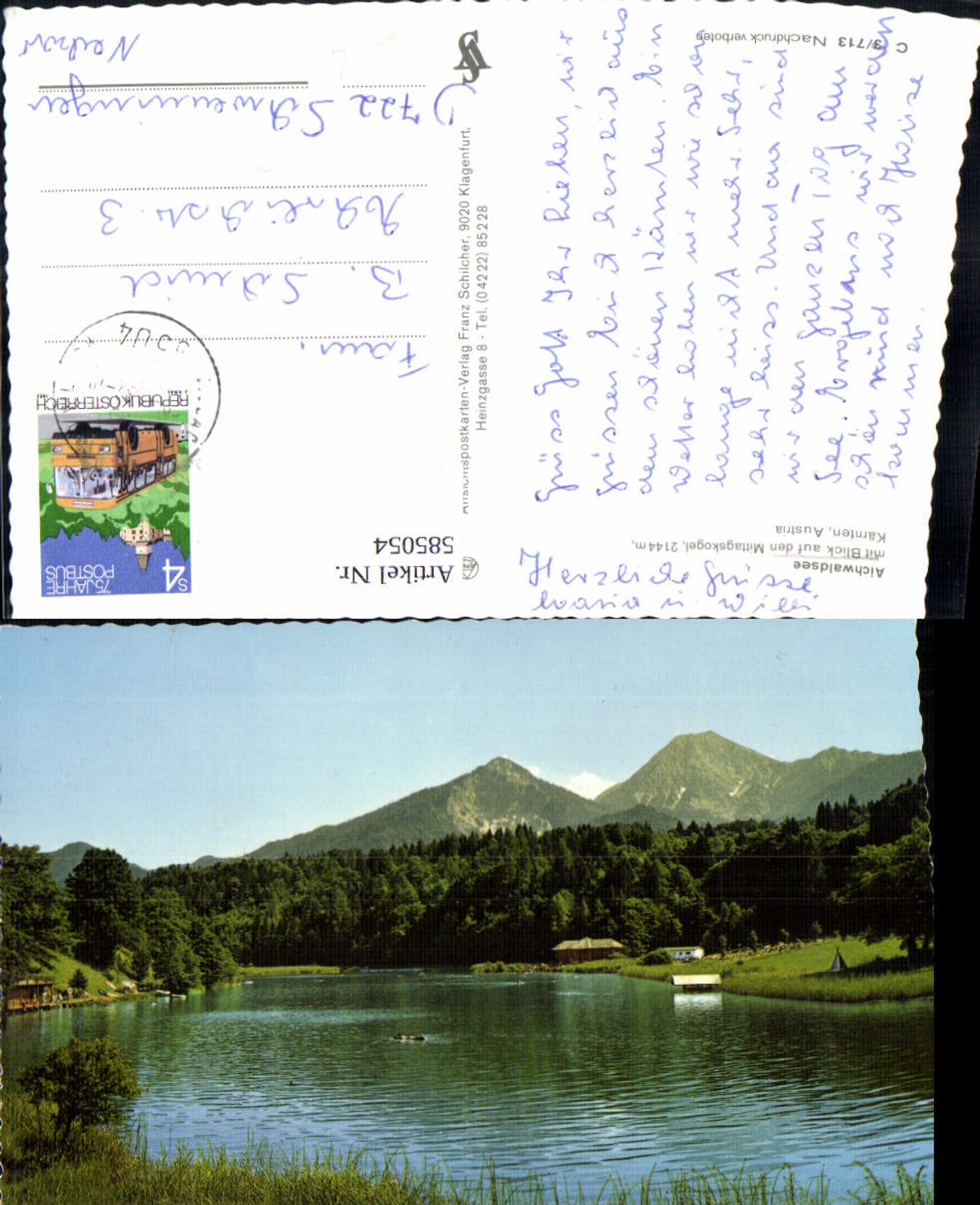 585054,Aichwaldsee Finkenstein am Faaker See m. Blick a. d. Mittagskogel