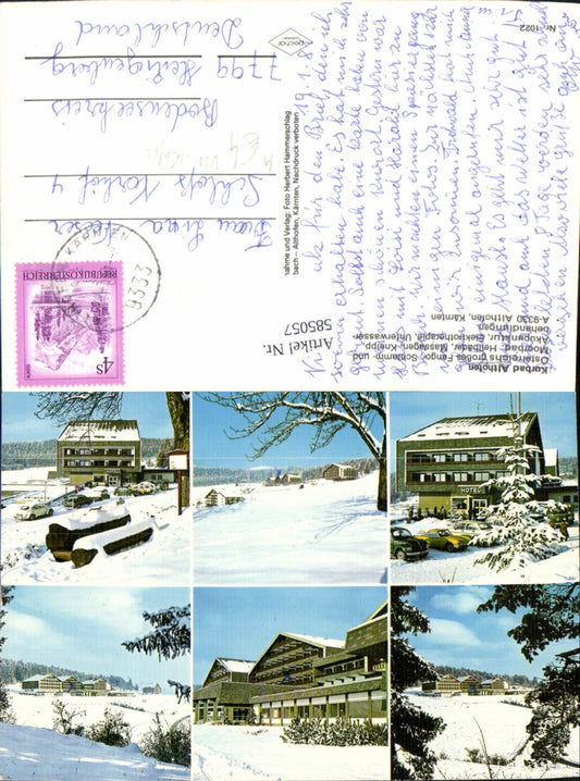 585057,Mehrbild Ak Althofen Winteransichten Hotel VW Käfer