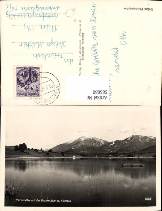 585080,Foto Ak Turnersee m. d. Petzen Sankt Kanzian am Klopeiner See