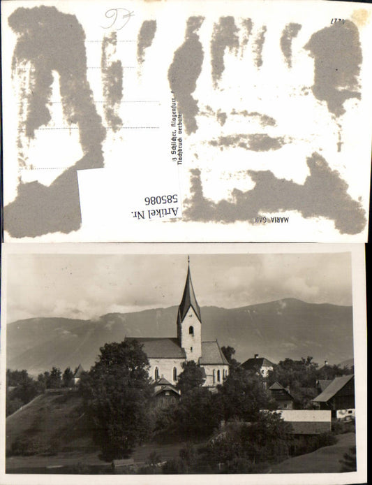585086,Foto Ak Maria Gail Villach Ansicht Kirche