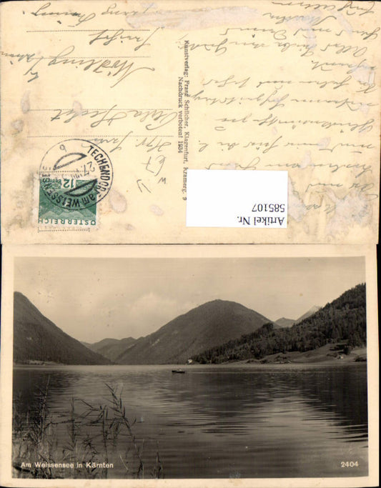 585107, Photo Ak Am Weißensee Rowing boat Boat Municipality of Weißensee