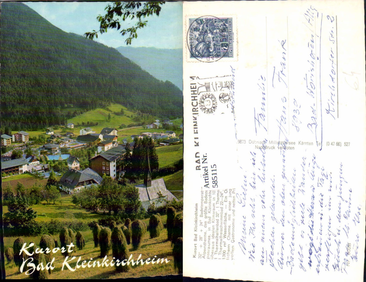 585115, Bad Kleinkirchheim View with Heinzen Heureuter in the foreground