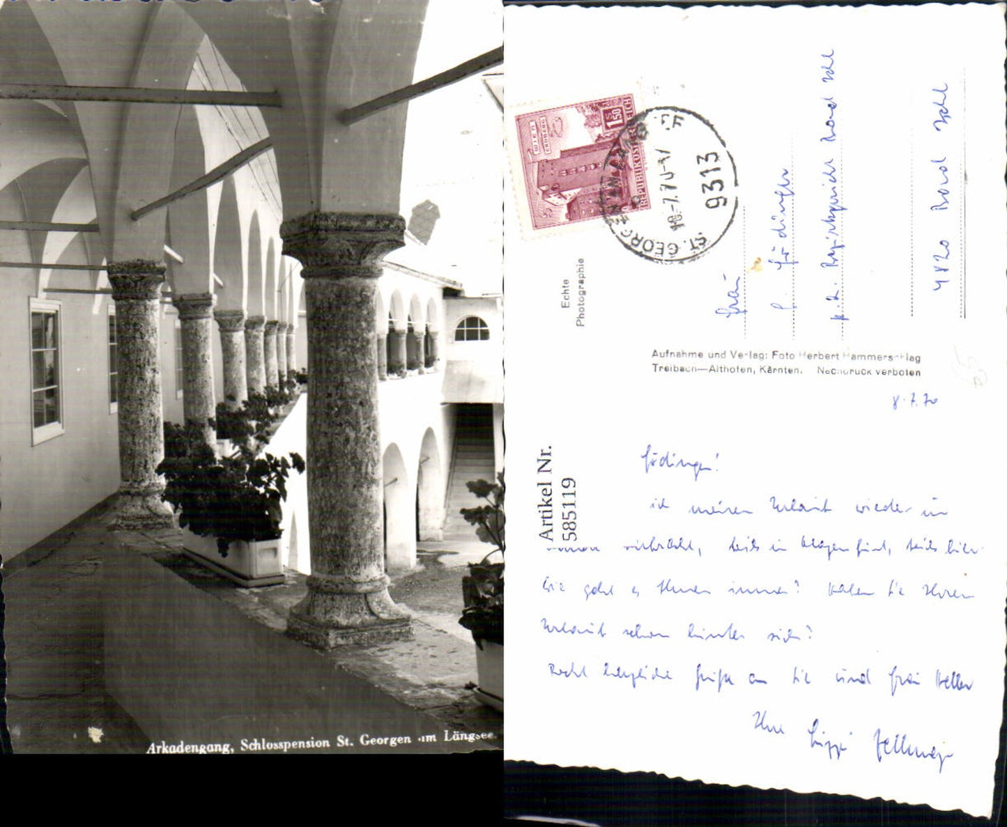 585119,Foto Ak Arkadengang Schlosspension St Georgen am Längsee