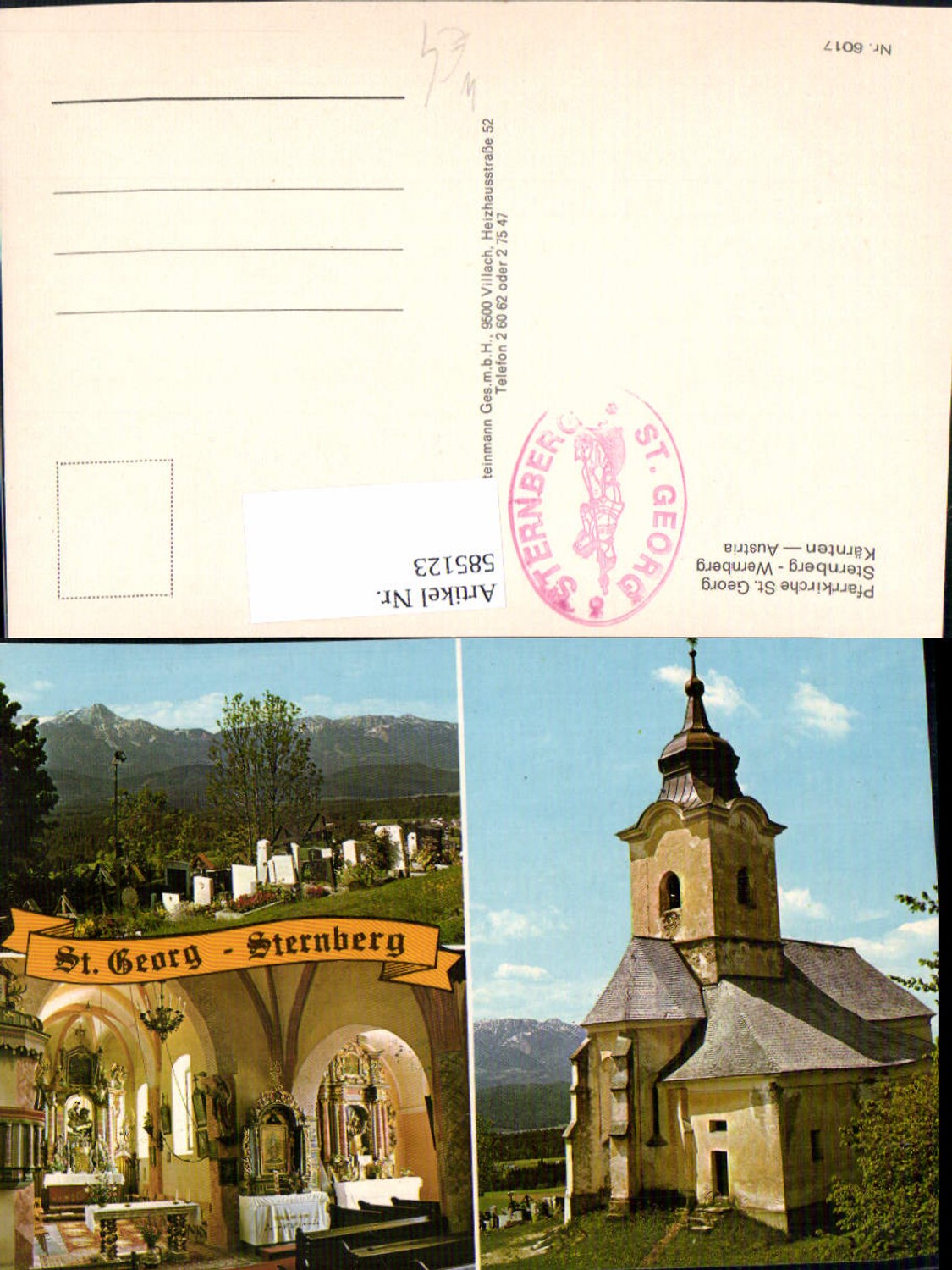 585123,Mehrbild Ak Pfarrkirche St Georg Sternberg Wernberg Kirche Innen