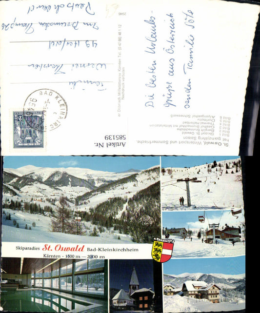 585139,Mehrbild Ak St Oswald Bad Kleinkirchheim Wintersport Schlepplift Thermalbad