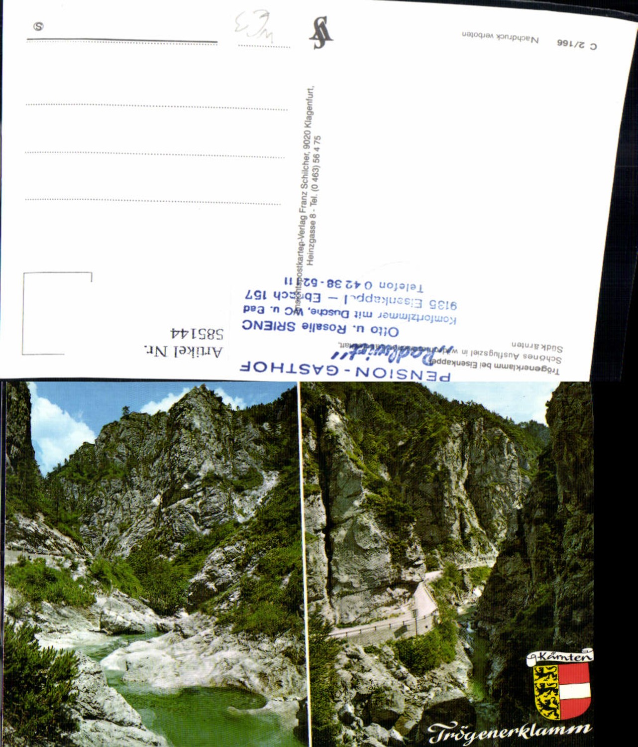 585144,Mehrbild Ak Trögener Klamm b. Eisenkappel-Vellach