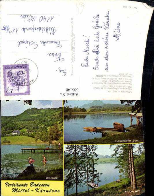 585148,Mehrbild Ak Badeseen St Urban Urbansee Hörzendorfer See St Veit Kraigersee St Veit