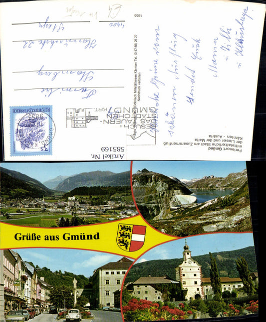585169,Mehrbild Ak Gmünd in Kärnten VW Käfer Burg Talsperre