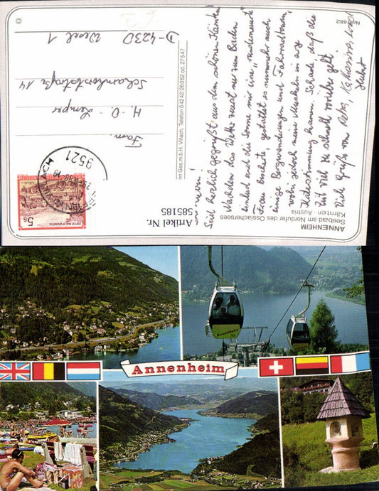 585185,Mehrbild Ak Annenheim Kanzelbahn Seilbahn Gondel Strandbad Treffen am Ossiacher See