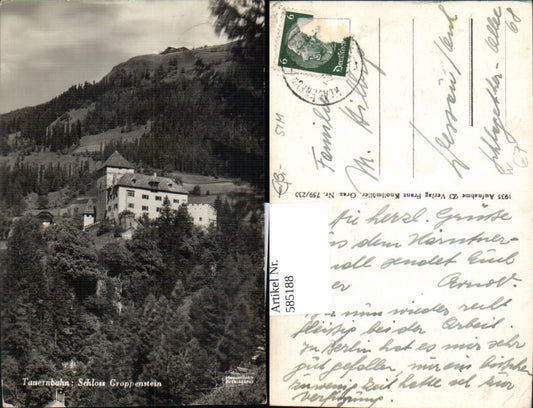 585188,Foto Ak Obervellach Tauernbahn Schloss Burg Groppenstein