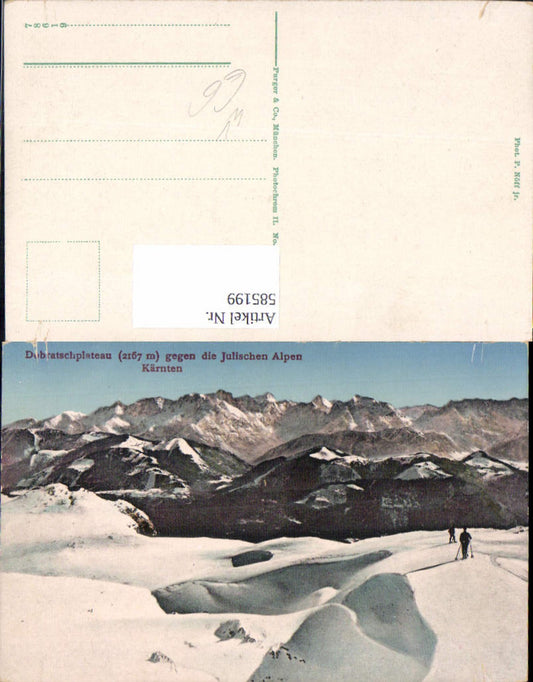 585199,Dobratschplateau geg. Julische Alpen Tourengeher Dobratsch b. Villach pub Purger Co 18049
