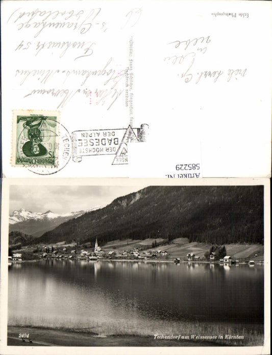 585229, Photo Ak Techendorf a. Weißensee Municipality of Weißensee