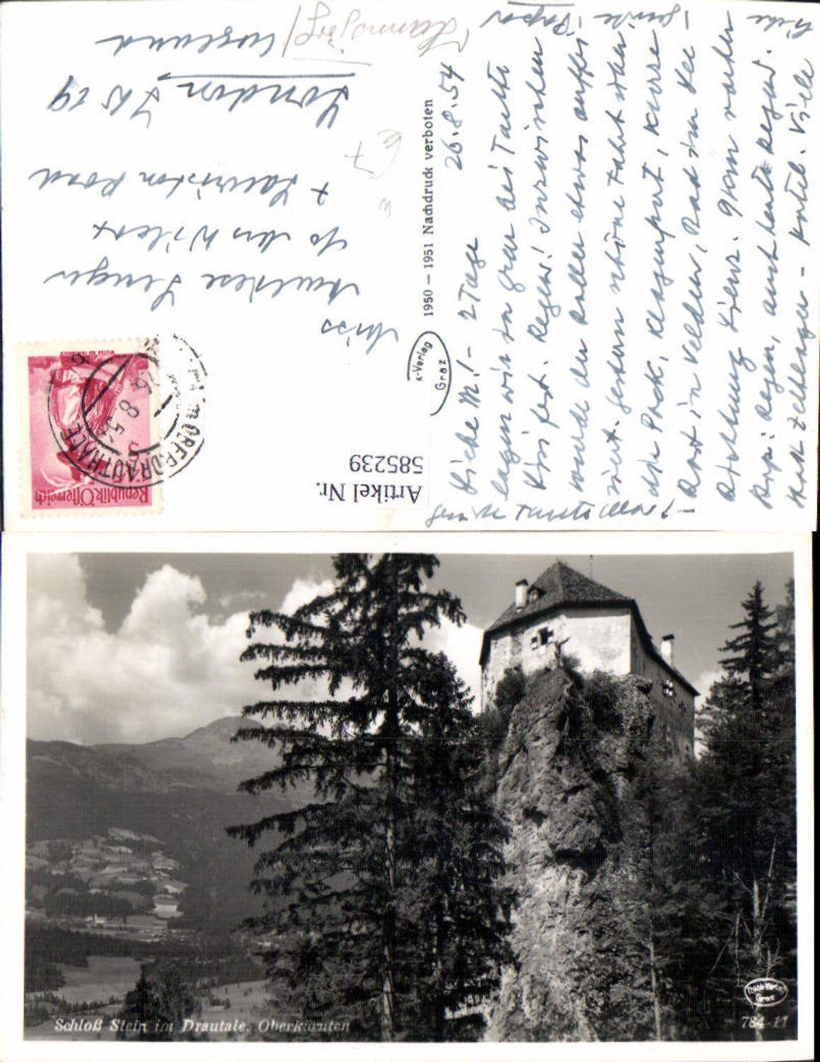 585239, Photo Ak Stein Castle in the Drautal Dellach in the Drautal