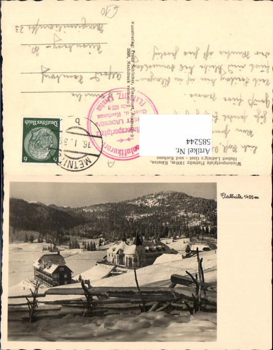 585244,Foto Ak Flattnitz Glödnitz Winteransicht Kurhaus