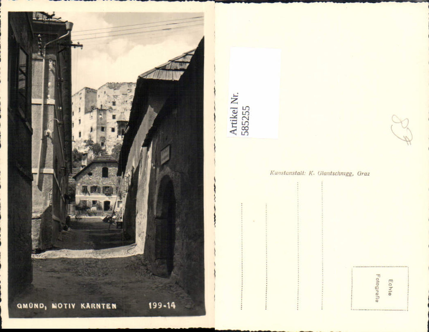 585255,Foto Ak Gmünd in Kärnten Motiv Gasse