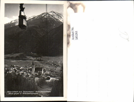 585261,Foto Ak Obervellach a. d. Tauernbahn Seilbahn Gondel Blick Kreutzeckgruppe