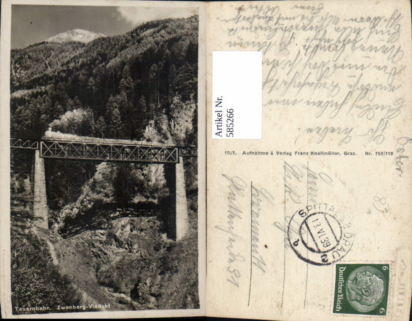 585266,Tauernbahn Zwenberg-Viadukt Zwenberg Reißeck