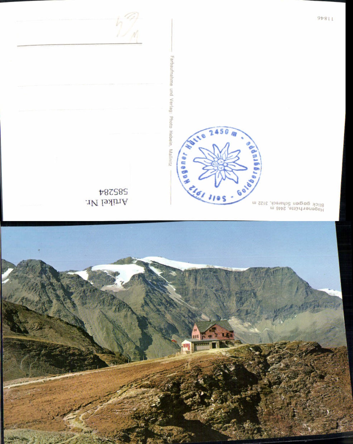 585284,Mallnitz Hagenerhütte Blick geg. Schareck