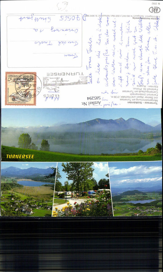 585294,Mehrbild Ak Turnersee Camping u. Totale u. Unternarrach St Primus Sankt Kanzian am Klopeiner See