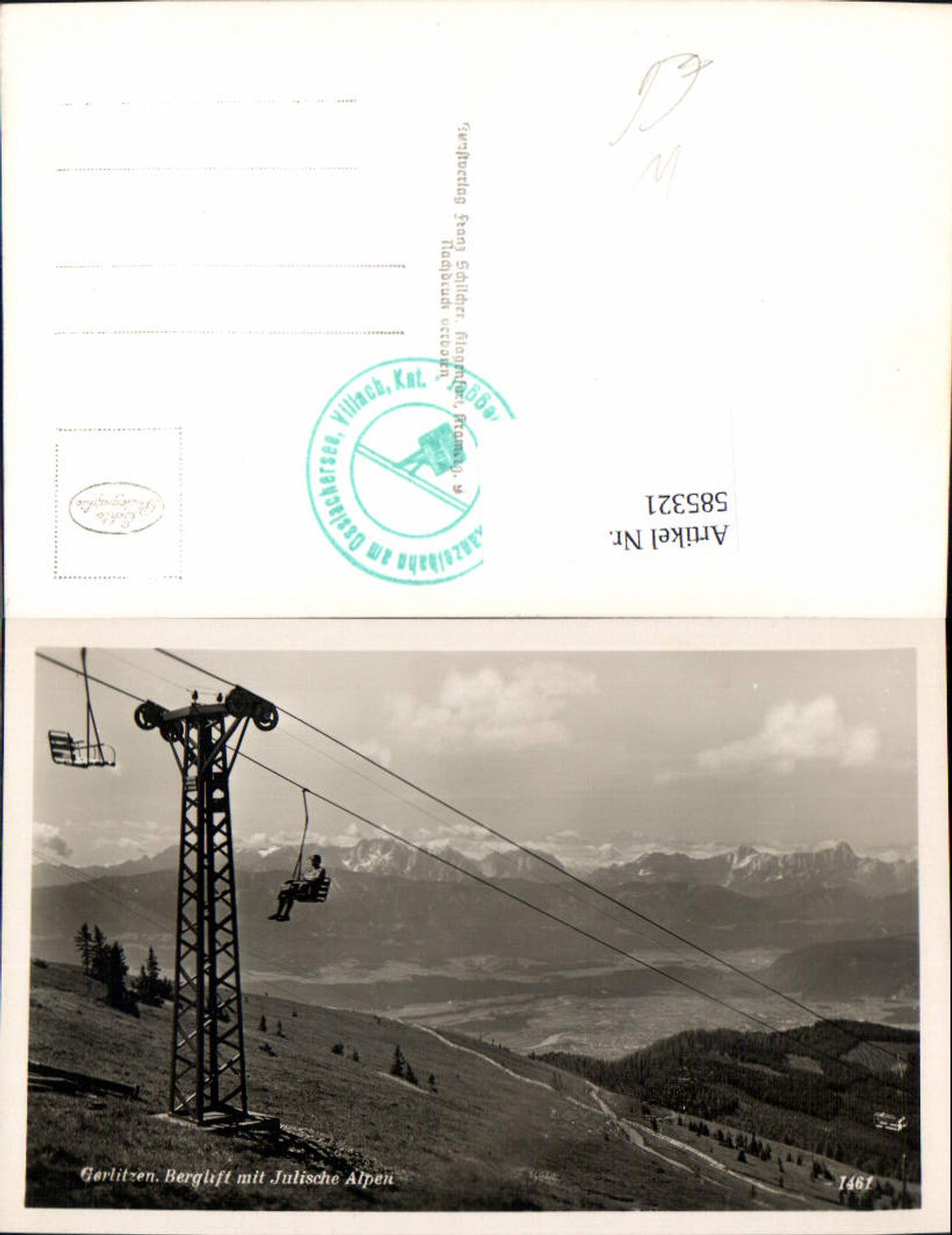 585321,Photo Ak Gerlitzen mountain lift m. Julian Alps chairlift Annenheim Treffen on Lake Ossiacher