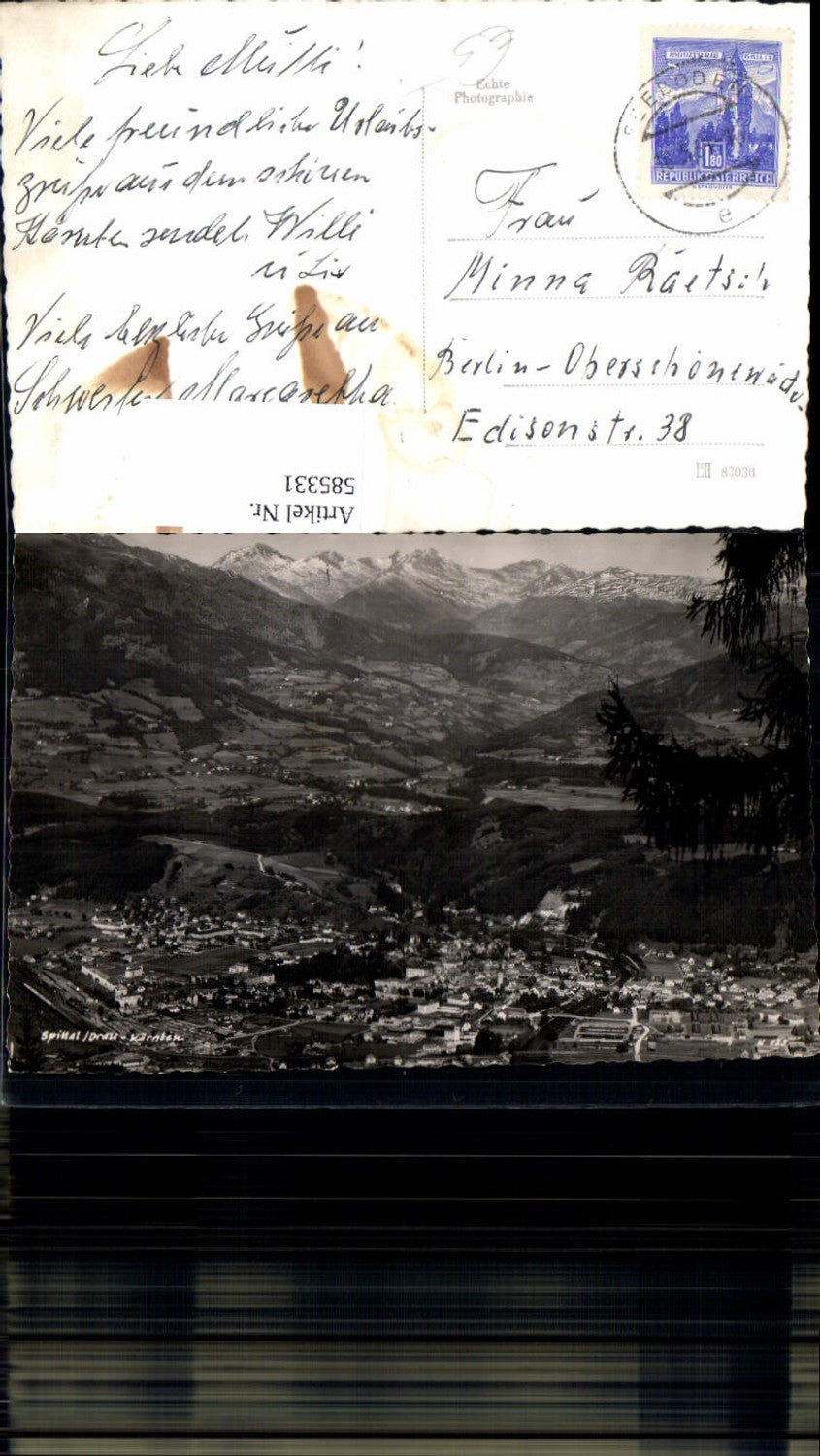 585331, Photo Ak Spittal ad Drau Totale