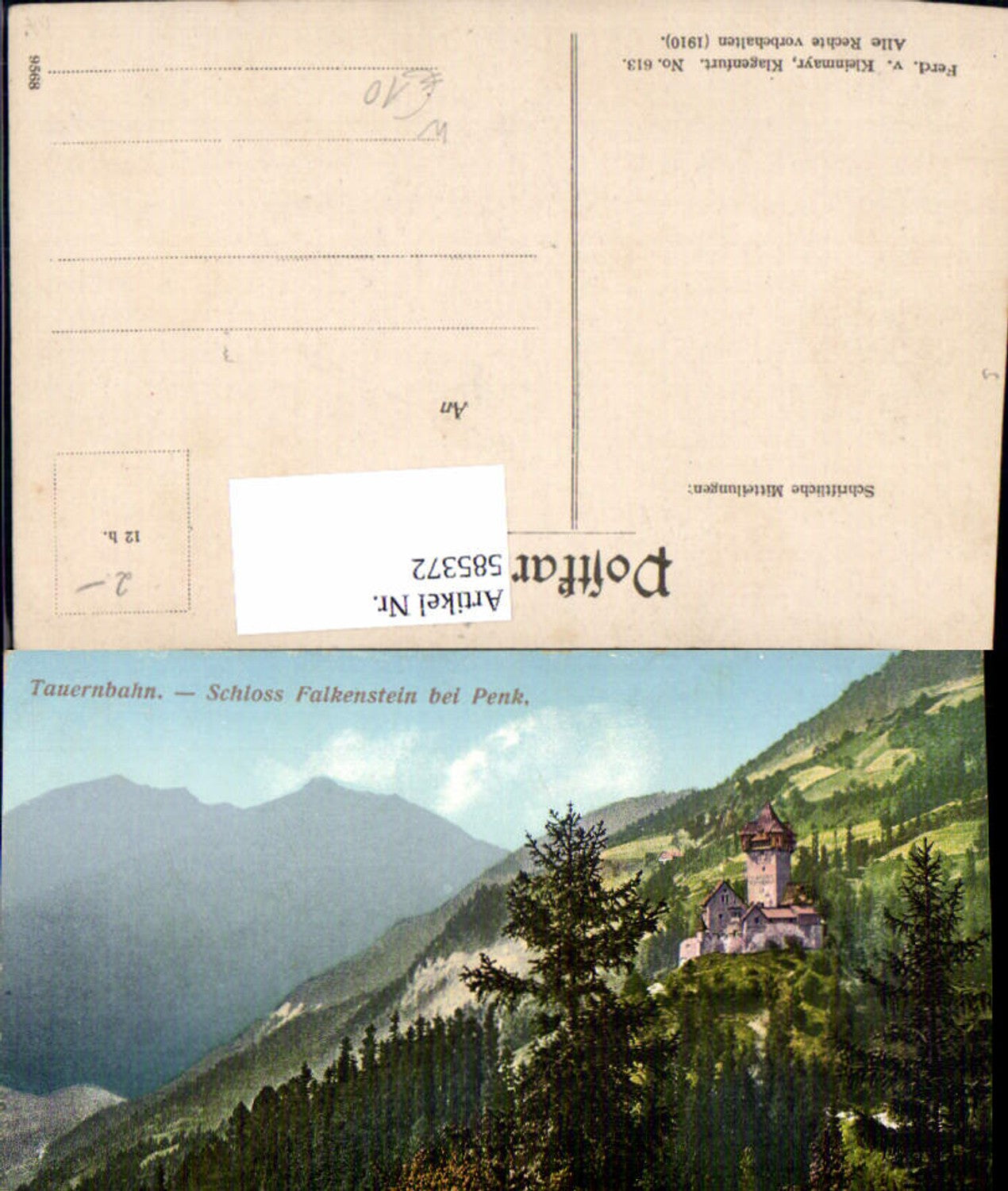 585372,Tauernbahn Schloss Falkenstein b. Penk Reißeck