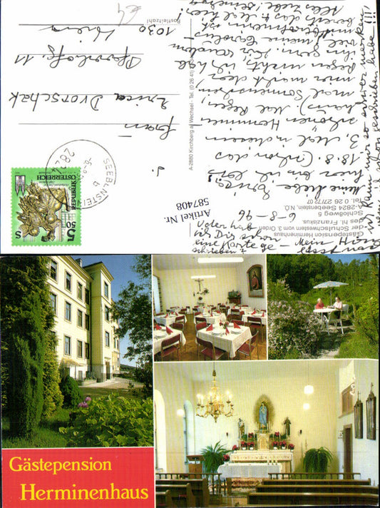 587408,Mehrbild Ak Seebenstein Gästepension Herminenhaus Altar