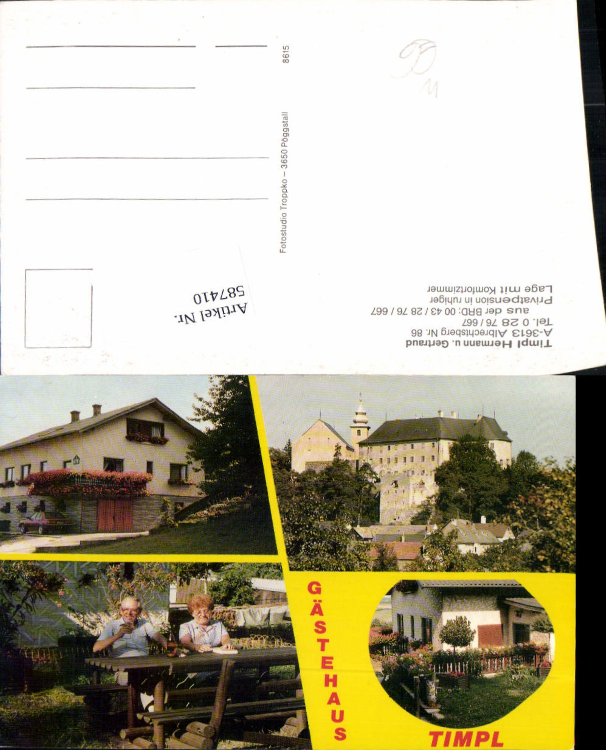 587410,Mehrbild Ak Albrechtsberg an der Großen Krems Timpl Gästehaus